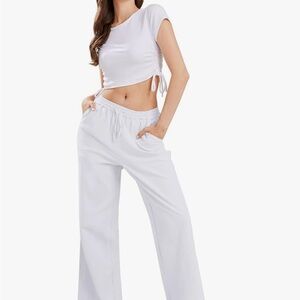 Women's White Wide-Leg Pants